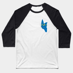 Blue Alice in Wonderland style Butterfly Baseball T-Shirt